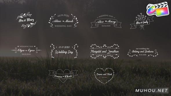 婚礼标题浪漫文字排版FCPX视频模板插图
