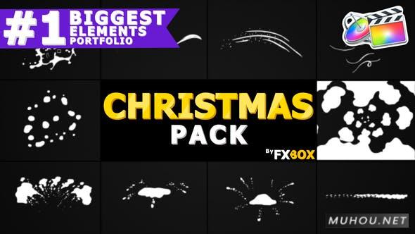 冬季雪自然类节日卡通元素FCPX视频模板插图