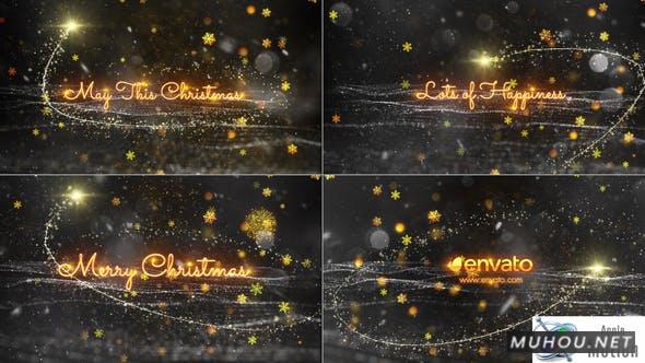 圣诞节烟花闪光颗粒苹果运动 FCPX/Motion视频模板插图