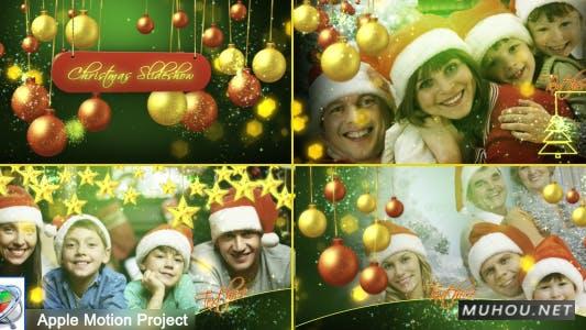 闪闪发光星星挂饰节日灯圣诞幻灯片 FCPX/Motion视频模板插图