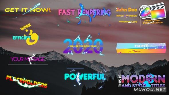 五颜六色卡通梯度渐变标题 | FCPX&FCPX/Motion视频模板插图