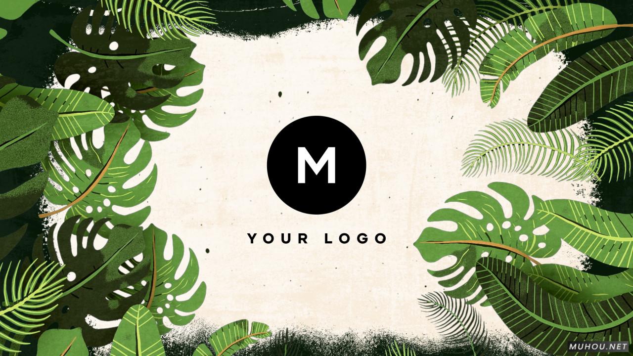 自然热带标志树叶logo视频AE素材模板