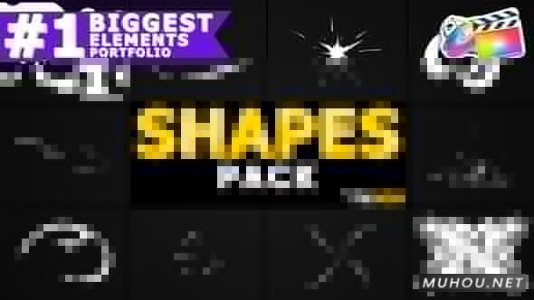 2d 卡通抽象艺术形状辉光叠加 FCPX/Motion视频模板插图