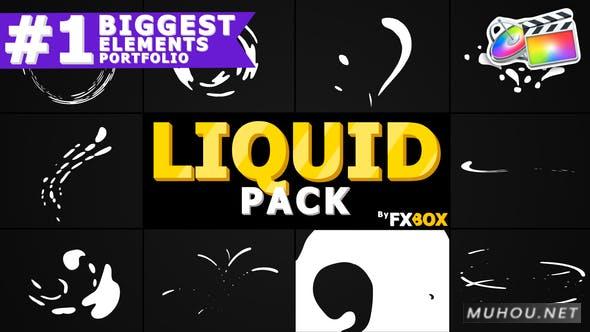 动画卡通液体飞溅形状集合 FCPX/Motion视频模板插图