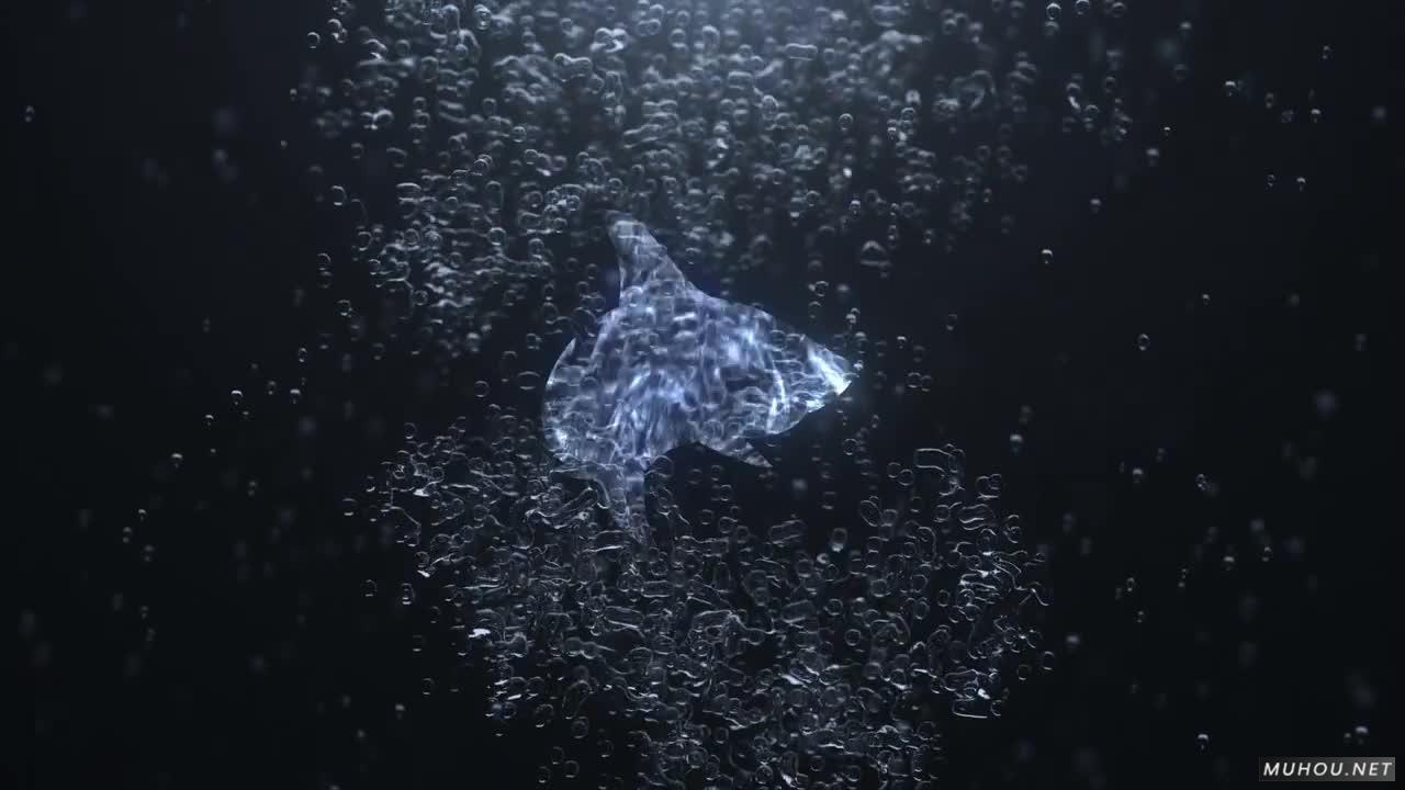 气泡飞溅水下液体logo标志视频AE素材模板插图