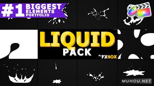 飞溅动态手绘液体元素和过渡FCPX/Motion视频模板插图