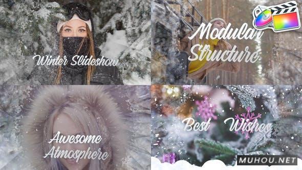 圣诞节冰雪新年冬季片头 | FCPX/Motion视频模板插图