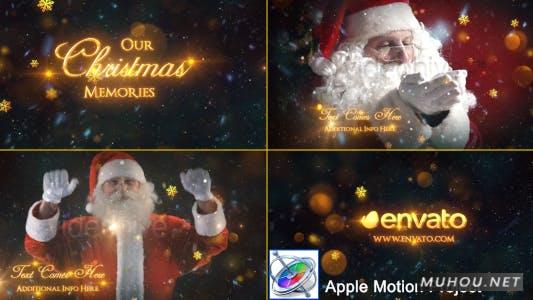 圣诞老年人雪花回忆幻灯片FCPX-Apple Motion/Motion视频模板插图