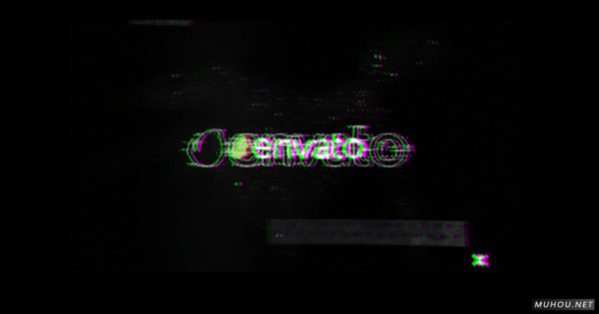 Glitch Logo数字动态划痕形状视频AE模板