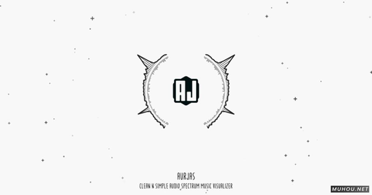 Vizualizer干净简单的音频频谱音乐LOGO可视化工具视频AE模板