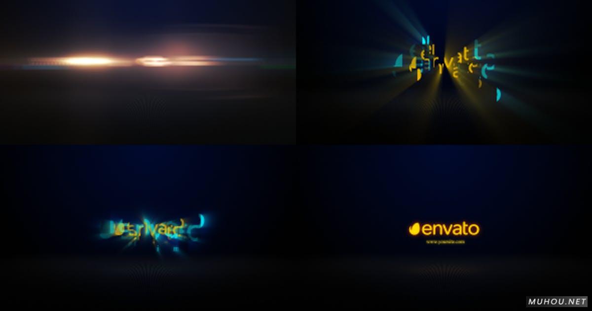 Glitch Logo Revealer黑暗中出现的logo视频AE模板