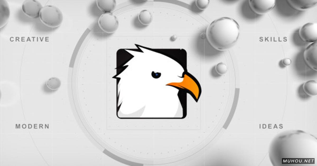 碰撞几何立体汇聚成logo视频AE模板