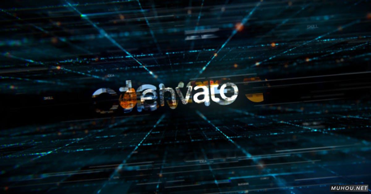 数字三维科技空间LOGO标志视频AE模板