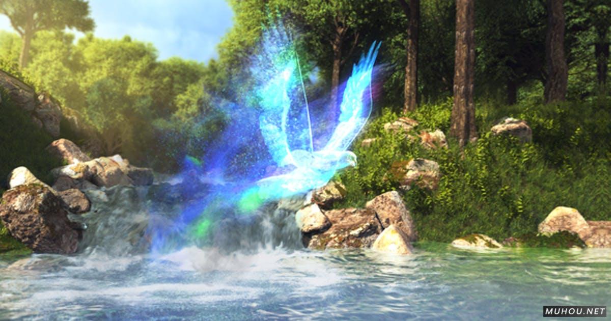 魔法河流小鸟自然LOGO标志视频AE模板