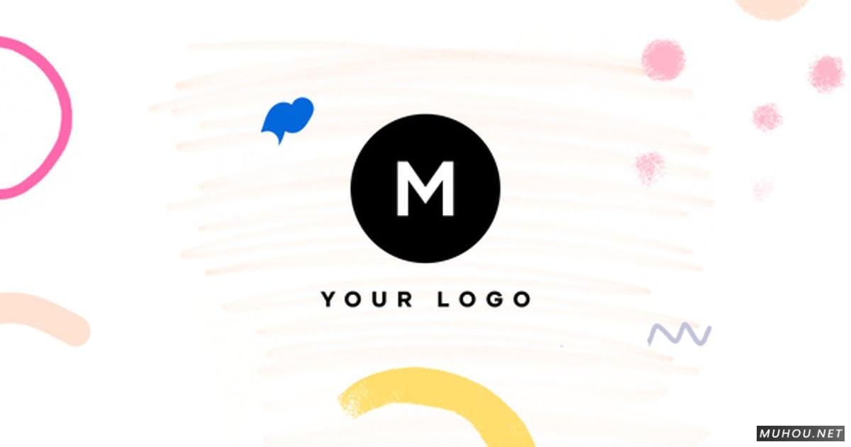 手绘画笔迷你LOGO标志视频AE模板