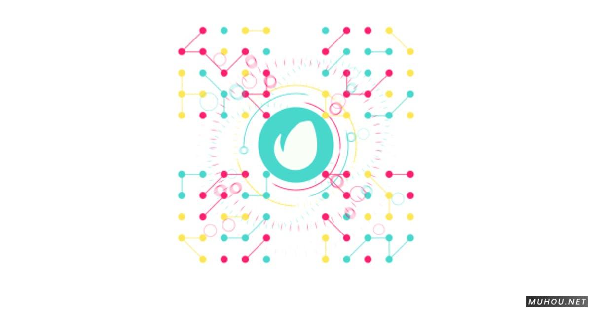 彩色圆圈标志链路点LOGO视频AE模板