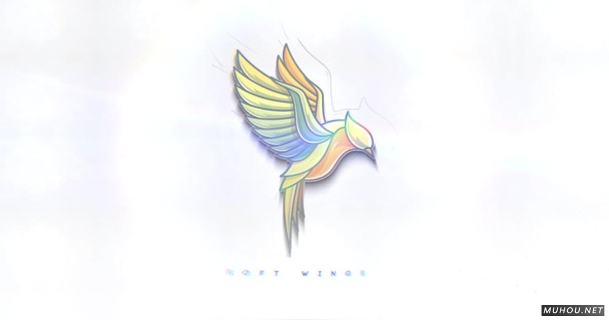 3D蜂鸟柔软清洁LOGO标志AE视频模板