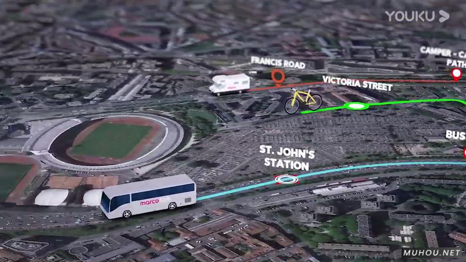 三维地图自定义绘制路线路径工具AE模板视频素材 Travel Map 破解版