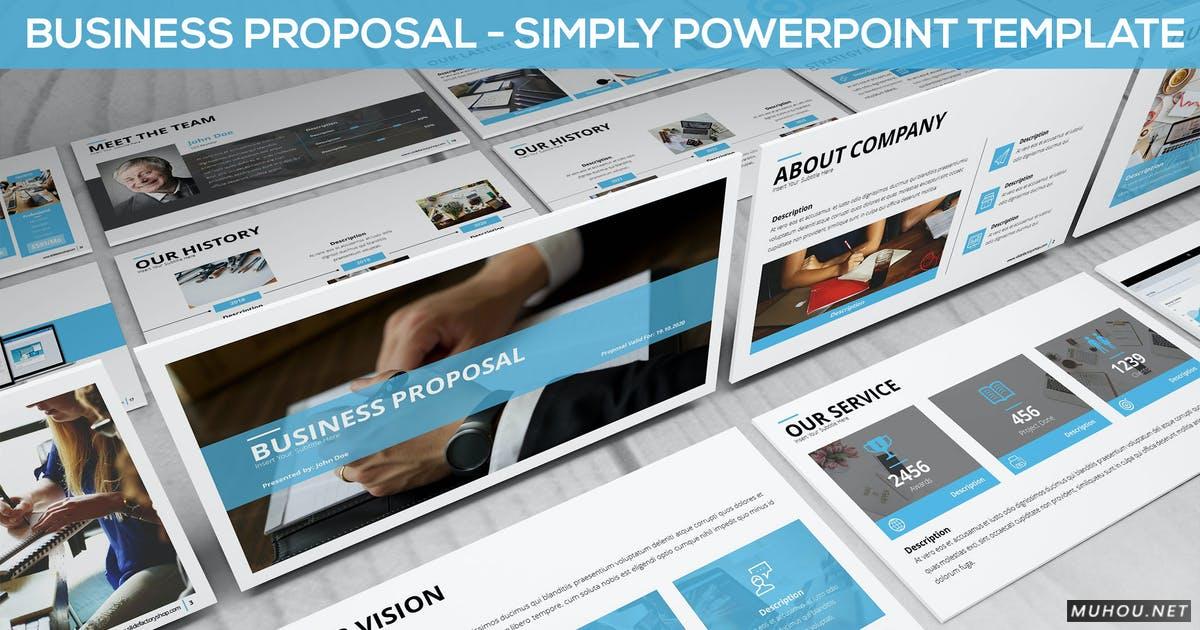 简单的商业计划书Powerpoint模板（PPTX）插图