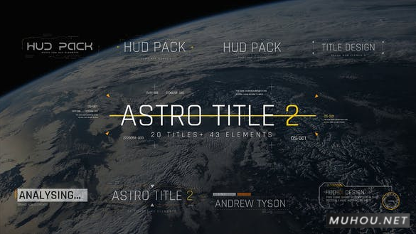 AE脚本-63组未来科技HUD数字故障文字标题动态元素包 Astro Title 2破解版下载插图