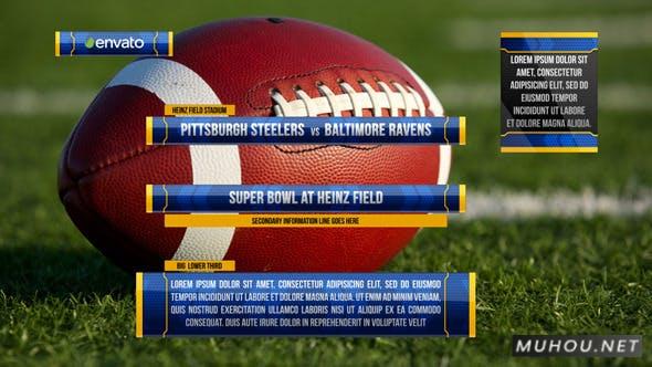 美国国家橄榄球联盟比赛包装字幕条AE视频模板插图