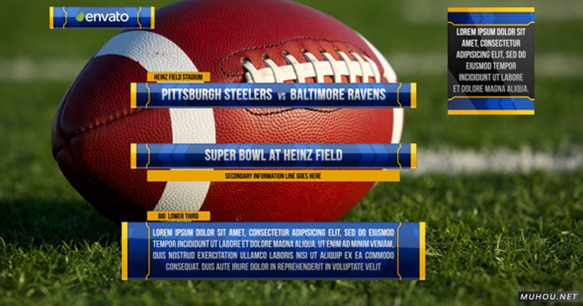 美国国家橄榄球联盟比赛包装字幕条AE视频模板