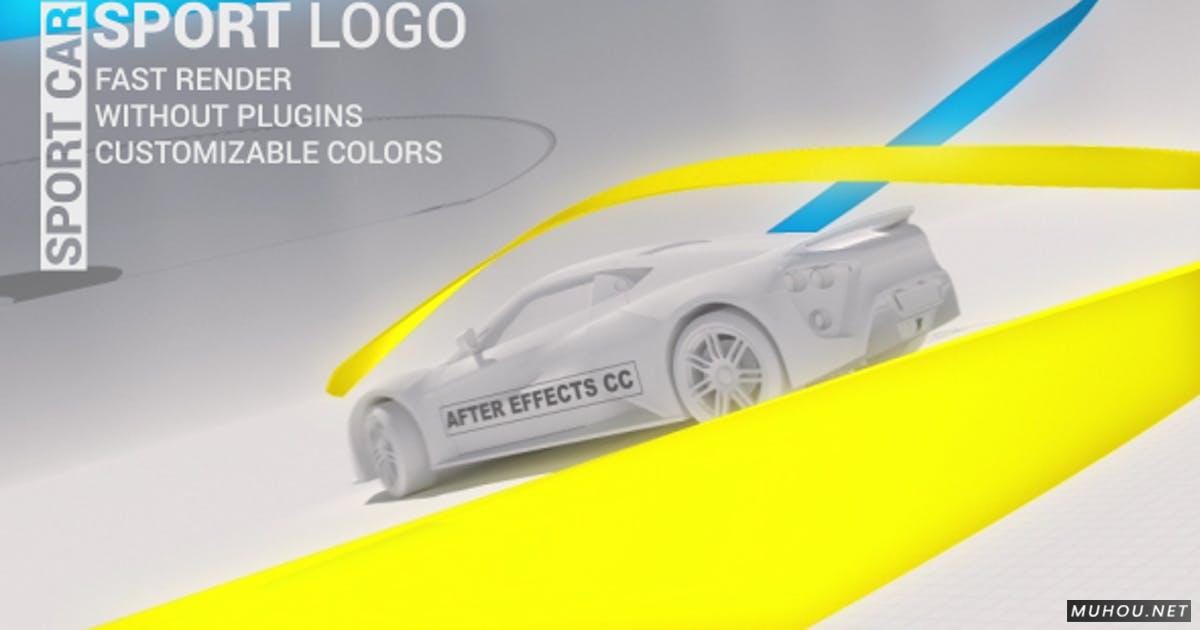 Sport Logo - Drive三维白模汽车赛车logo片头AE视频模板