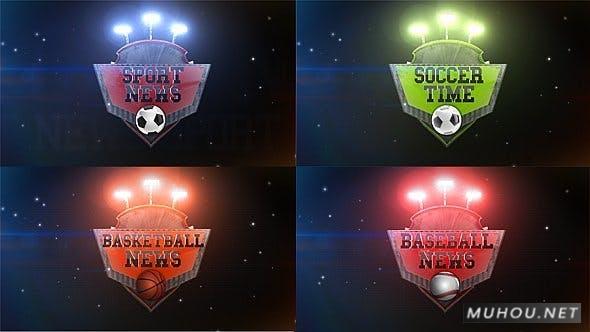 体育运动球类logo设计标志开场AE视频模板插图