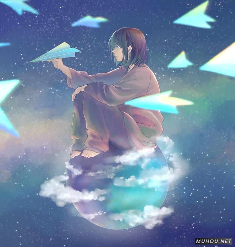 承载情感的纸飞机插画作品插图1