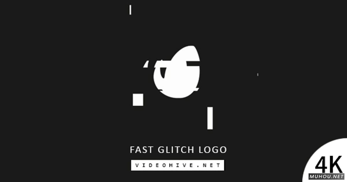 Fast Glitch错版小故障LOGO标志AE视频模板