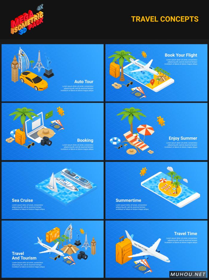 300种三维卡通MG图形动画AE模板视频素材 Isometric Mega Pack插图6