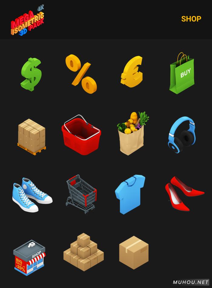 300种三维卡通MG图形动画AE模板视频素材 Isometric Mega Pack插图16