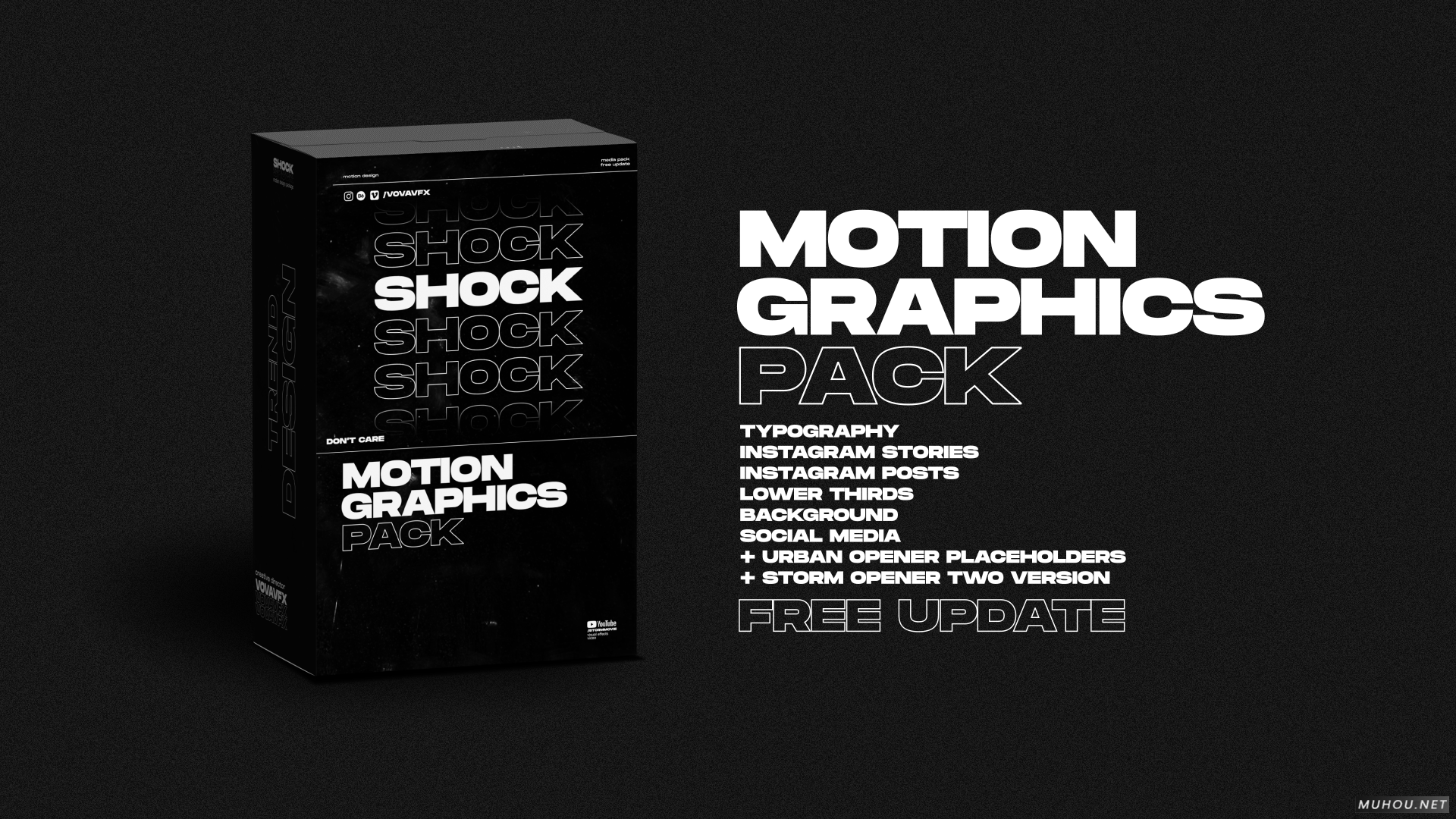 创意广告文本文字标题字幕排版动画AE模板视频素材 Shock Motion Graphics Pack插图2