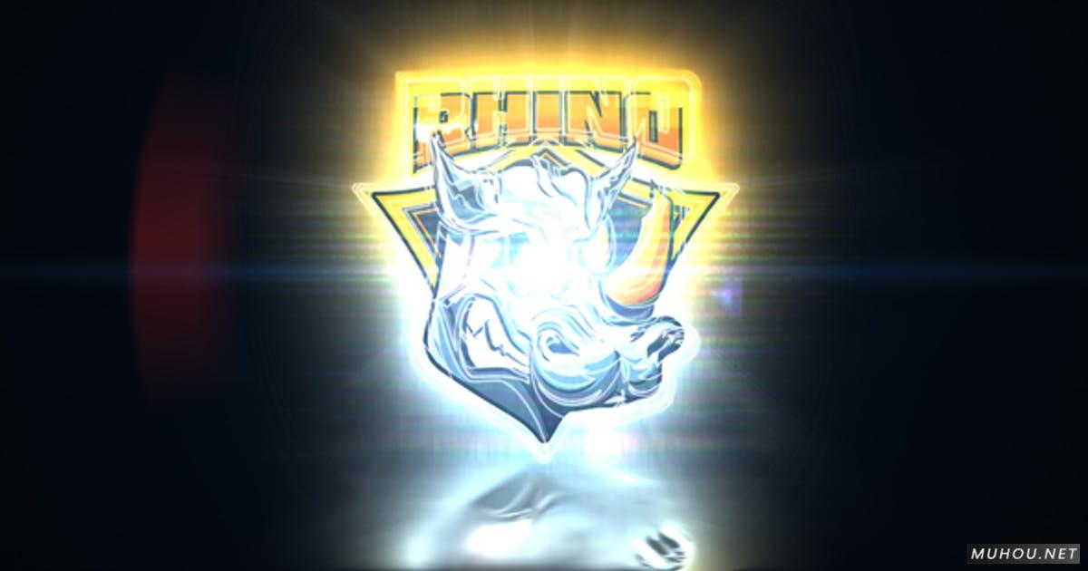 Fast Glitch商标简介辉光logo视频AE模板