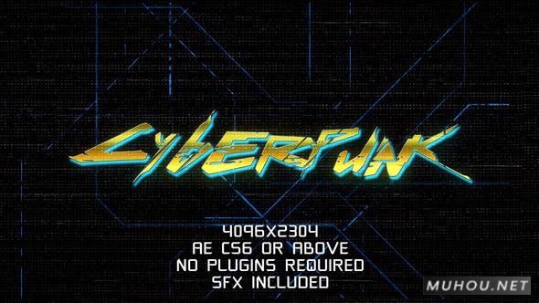 4k赛博朋克失真logo标志视频AE模板插图