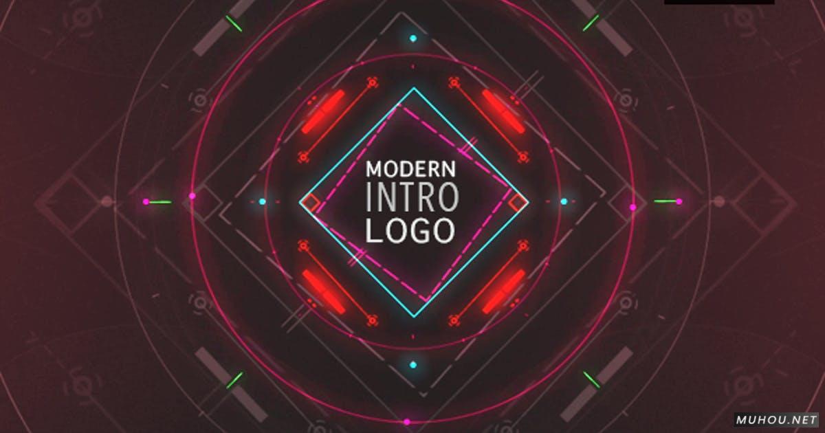 现代科技vj效果logo片头简介视频AE模板