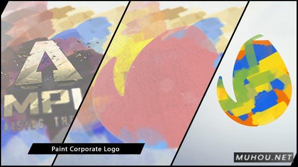 手工绘制油漆水墨LOGO标志视频AE模板插图