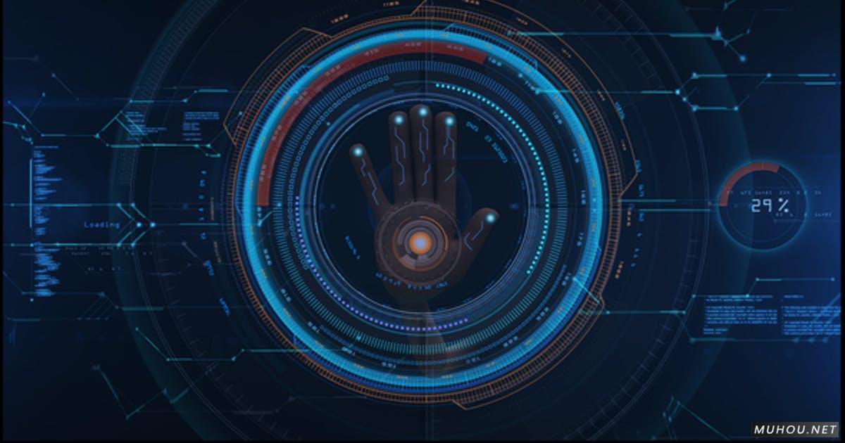 高科技Hud科幻开启片头视频AE模板