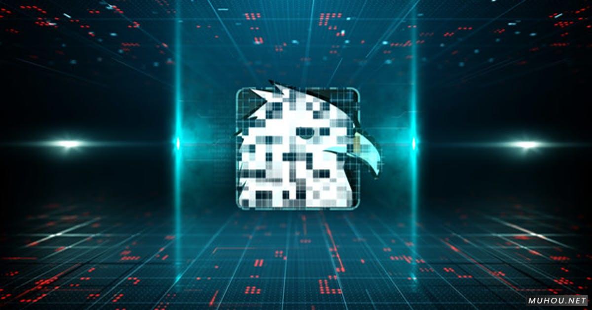 科技数码logo标志激光网格视频AE模板
