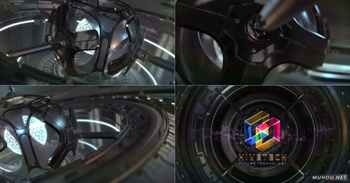 SciFi网络技术标志科技logo能量环AE视频模板