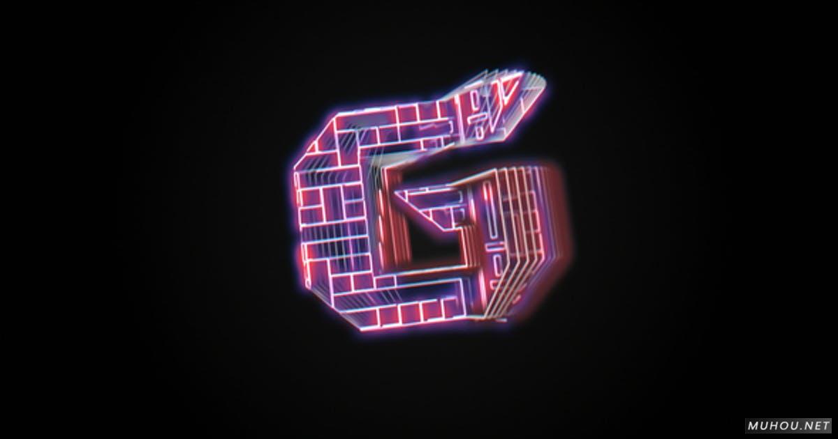 赛博朋克Glitch Holo创意动画logo商标视频AE模板