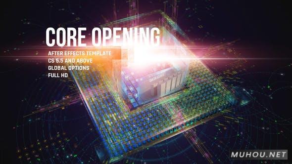 CORE/企业ITLOGO标志/HUD和UI/游戏和APP/数字芯片/高科技简介视频AE模板插图