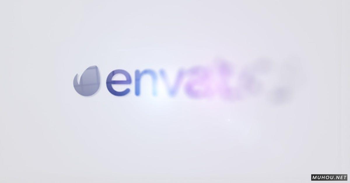 清洁的旗标白色发光logo标志视频AE模板