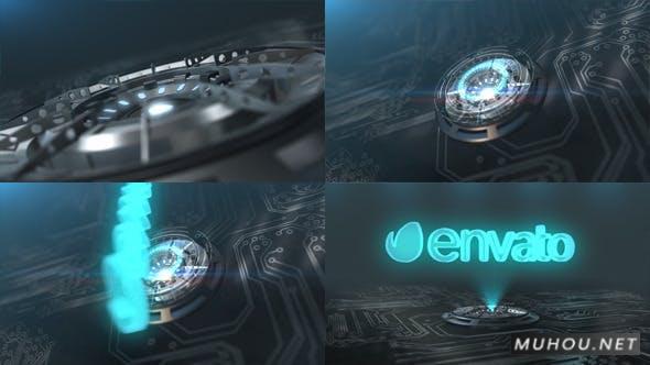 高科技全息图科幻logo标志视频AE模板插图