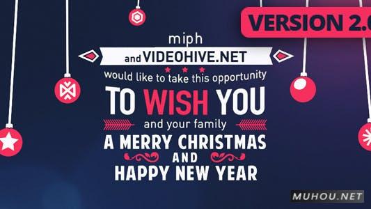 圣诞排版问候片头文字排版视频AE模板插图