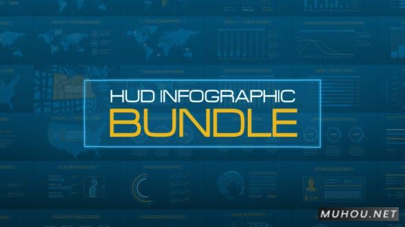 150个高科技HUD信息数据图表场景动画AE模板视频素材 HUD Infographic