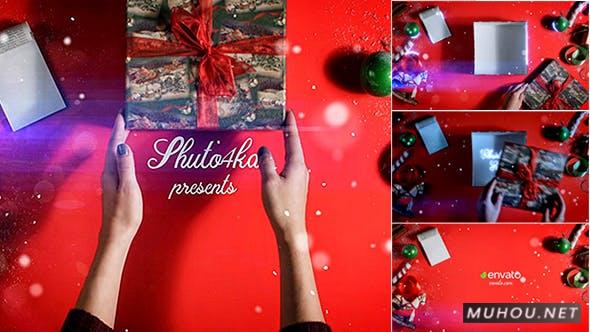 圣诞礼物新年礼物盒打开视频AE模板插图