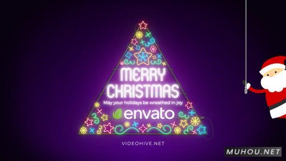 圣诞病毒紫色卡通动画视频AE模板插图