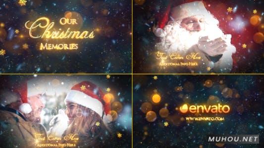圣诞回忆-幻灯片雪花片头视频AE模板插图