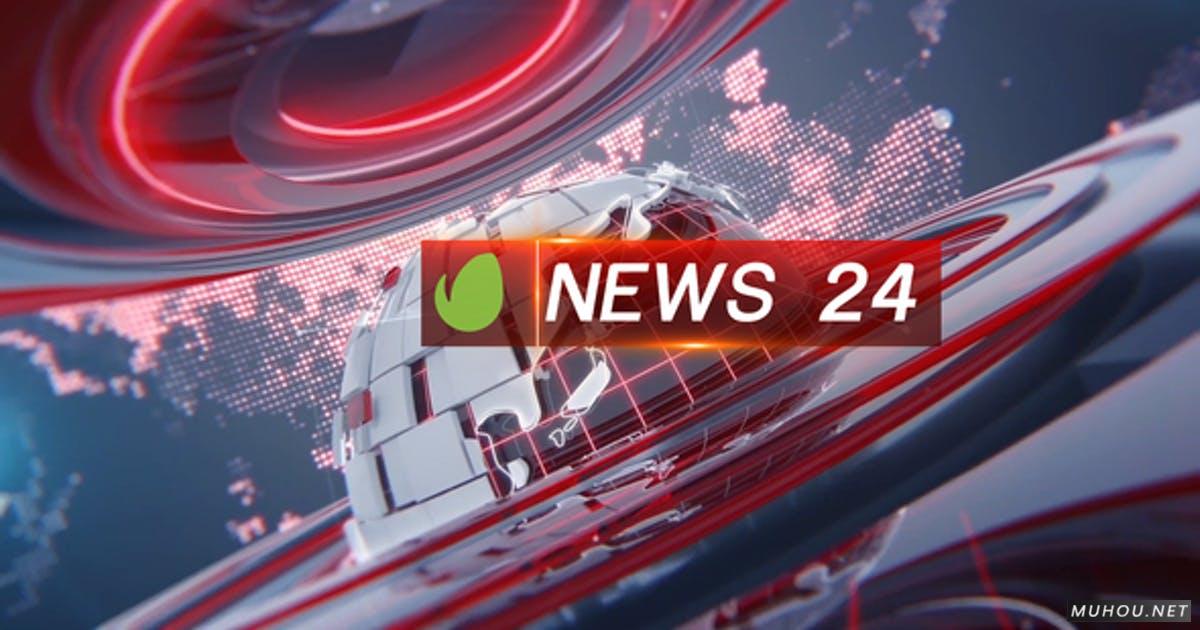 广播24小时电视新闻包装片头视频AE模板